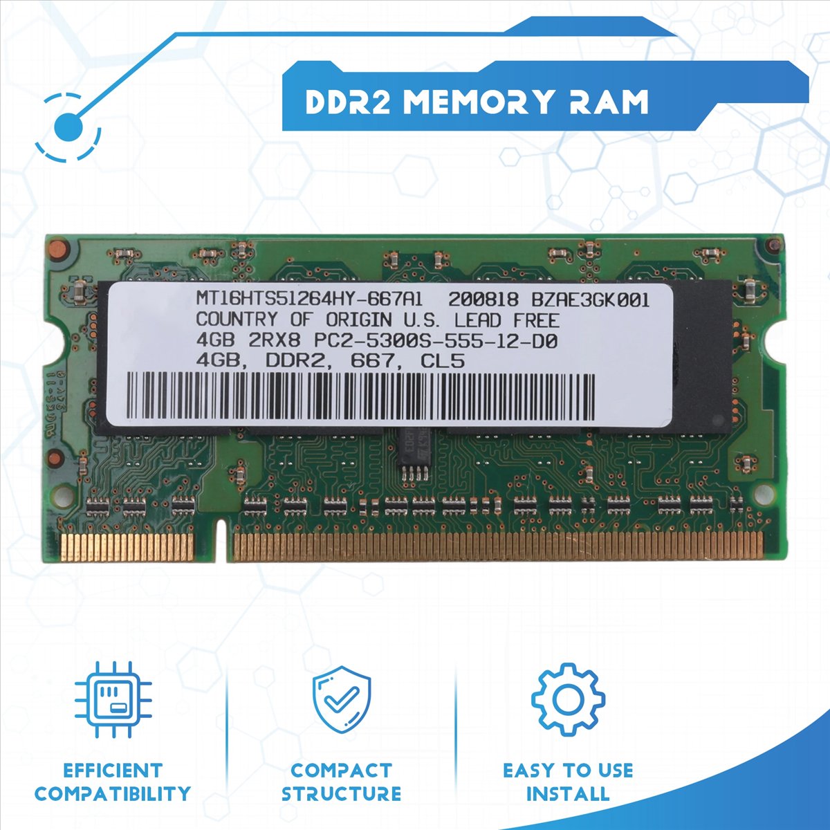 Ddr2 Ram - ABAN DDR2 4GB Laptop-Arbeitsspeicher 667MHz PC2