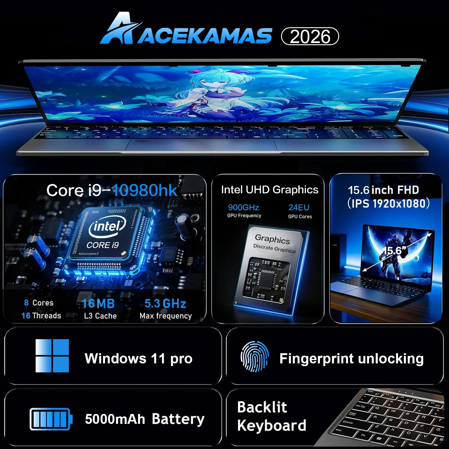 15,6-Zoll-tragbarer Laptop Int – Ddr4 16Gb Bewertung und Preis